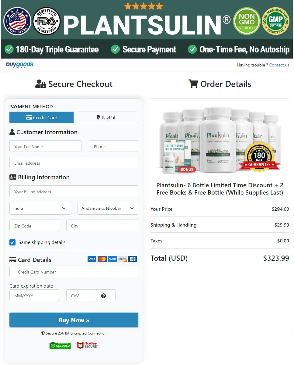 plantsulin buy page